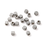 Non-Tarnish 201 Stainless Steel Beads, Cube, Stainless Steel Color, 2x2x2mm, Hole: 1mm(STAS-K274-07A-P)