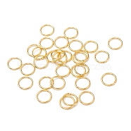 Brass Jump Rings, Open Jump Rings, with Smooth Joining Ends, Cadmium Free & Lead Free, Golden, 10x1mm, 18 Gauge, Inner Diameter: 8mm, Hole: 8mm, about 2631pcs/500g(KK-M165-10mm-01G-RS)