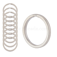 SUPERFINDINGS 10Pcs Titanium Alloy Keychains Clasps, Rings, Platinum, 28x3mm, Inner Diameter: 23mm(KEYC-FH0001-23)