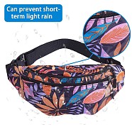 Sports Waist Pack for Women, Adjustable Strap Fanny Pack, Leaves Print Crossbody, Bum Bag for Traveling Casual Running Hiking Cycling, Purple, 350x140x35mm(JX508D)