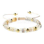 Bohemian Style Disc & Round Dyed Natural Agate Braided Bead Bracelets, Adjustable Bracelets for Women(LD7763-1)