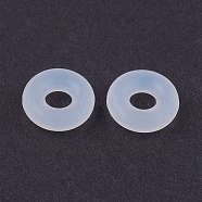 Silicone Beads, DIY Bracelet Making, Donut, Clear, 5x2mm, Hole: 1mm(SIL-E001-S-17)