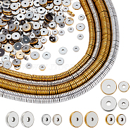 Elite 4 Strands 4 Styles Electroplate Non-magnetic Synthetic Hematite Beads Strands, Heishi Beads, Flat Round/Disc, Mixed Color, 4~6x1mm, Hole: 1mm, 1 strand/style(G-PH0002-13)