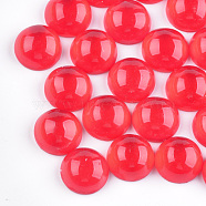 Translucent Resin Cabochons, Half Round/Dome, Red, 8x4mm(RESI-S361-8mm-07)