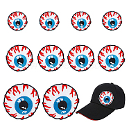 10Pcs 3 Style Bloodshot Eyeball Iron on/Sew on Patches, Embroidered Cloth Appliques, Costume Accessories, Mixed Color, 47~88.5x1.5~2mm(DIY-BC0009-72)