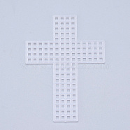 Plastic Mesh Canvas Sheets, for Embroidery, Acrylic Yarn Crafting, Knit and Crochet Projects, Cross, White, 7.7x5.5x0.15mm, Hole: 4x4mm(DIY-M007-15)