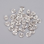 Tibetan Style Wavy Spacer Beads, Cadmium Free & Nickel Free & Lead Free, Arched Disc, Antique Silver, 9x1mm, Hole: 1mm(TIBEP-A11067-AS-FF)