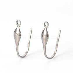 Tarnish Resistant 316 Stainless Steel Stud Earring Hooks, with Vertical Loop, Stainless Steel Color, 19x11x4mm, Hole: 1.4mm, 18 Gauge, Pin: 1mm(STAS-Q239-015)