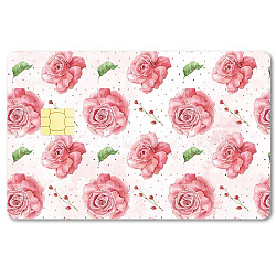 Rectangle PVC Plastic Waterproof Card Stickers, Self-adhesion Card Skin for Bank Card Decor, June Rose, 186.3x137.3mm(DIY-WH0432-100)