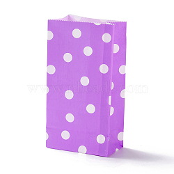 Rectangle Kraft Paper Bags, None Handles, Gift Bags, Polka Dot Pattern, Medium Orchid, 9.1x5.8x17.9cm(CARB-K002-03A-01)