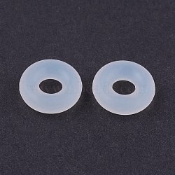 Silicone Beads, DIY Bracelet Making, Donut, Clear, 5x2mm, Hole: 1mm(SIL-E001-S-17)
