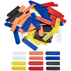 48 Sets 6 Colors PE Plastic 7 Holes Hats Replacement Fasteners Buckle, Strap Extender, Baseball Cap Cowboy Hat Snap Strap Clip, Mixed Color, 81x20x4mm, Hole: 2.6mm(FIND-BC0003-51)