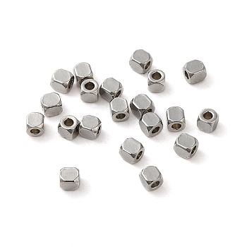 201 Stainless Steel Beads, Cube, Stainless Steel Color, 2x2x2mm, Hole: 1mm