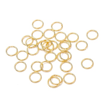 Brass Jump Rings, Open Jump Rings, with Smooth Joining Ends, Cadmium Free & Lead Free, Golden, 10x1mm, 18 Gauge, Inner Diameter: 8mm, Hole: 8mm, about 2631pcs/500g