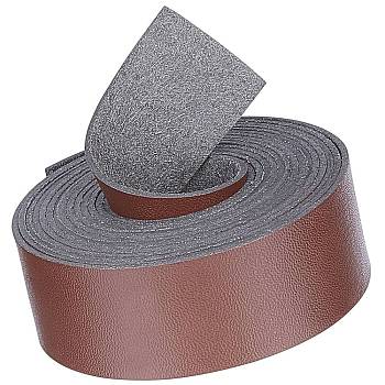 Imitation Leather Ribbon, Imitation Leather Straps, for Bags, Jewelry Making, DIY Crafting, Coffee, 1"(25mm), 2m/roll