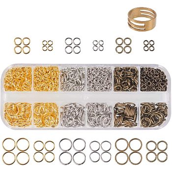 Open Jump Rings Brass Jump Rings, Mixed Color, 13x5x1.5cm, 1290pcs/box