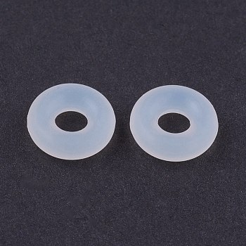 Silicone Beads, DIY Bracelet Making, Donut, Clear, 5x2mm, Hole: 1mm
