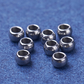 304 Stainless Steel Spacer Beads, Stainless Steel Color, 2x1mm, Hole: 0.5mm