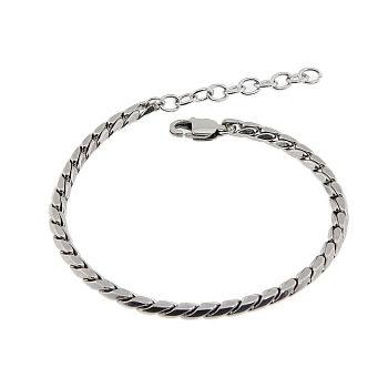 Fashionable Stainless Steel Chain Bracelets, Stainless Steel Color, 7-1/2 inch(19cm)