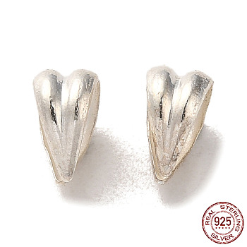 925 Sterling Silver Snap on Bails, with S925 Stamp, Silver, 6x3.5x5mm, Hole: 5x4mm