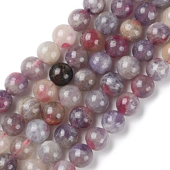 Natural Cherry Blossom Tourmaline Beads Strands, Round, 8mm, Hole: 0.8mm, about 50pcs/strand, 15.43''(39.2cm)