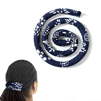 Spiral Lock Hair Tie, Bendable Ponytail Holders, Bohemian Style Long Dread Bands for Women, Marine Blue, 660x14.5x7mm
