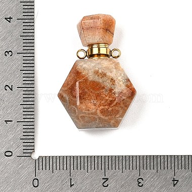 Natural Fossil Coral Perfume Bottle Pendants(G-P554-G03)-3