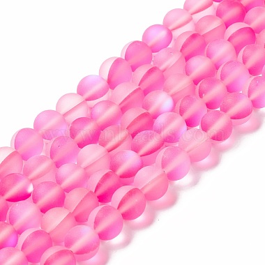 Deep Pink Round Moonstone Beads