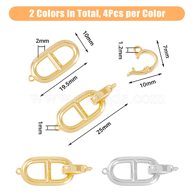 8Pcs 2 Colors Brass Fold Over Clasps(KK-DC0003-66)-2