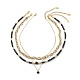 Ensemble de colliers de perles d'obsidienne naturelle et d'hématite synthétique de style 3 pièces 3(NJEW-JN04033)-1