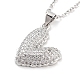 Valentine's Day Brass Micro Pave Clear Cubic Zirconia Pendant Necklaces(NJEW-B101-06P)-1