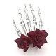 Halloween Skeleton Hands with Rose Plastic Alligator Hair Clips(HAWE-PW0001-261A)-1