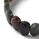Natural Indian Agate Beaded Stretch Bracelet(G-E010-01-02)-3