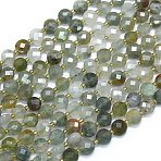 Natural Gemstone Beads Strands, with Seed Beads, Faceted Coin Beads, Flat Round, 6~6.5x4mm, Hole: 1mm, about 50pcs/strand, 15.35''(39cm)(G-K389-B53-01)