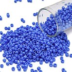 TOHO 8/0 Round Beads, Japanese Seed Beads, (48L) Opaque Periwinkle, 3mm, Hole: 1mm, about 1111pcs/50g(SEED-XTR08-0048L)