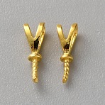 Sterling Silver Peg Bails Pendants, for Half Drilled Bead, Golden, 10.5x3x3mm, Hole: 2x1.5mm(STER-WH0008-54G)