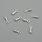 Alloy Charms, Chain Extender Drop, Teardrop, Silver Color Plated, 7x2.5x2mm, Hole: 1mm, about 5000pcs/bag(PALLOY-R069-S)