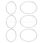 3 Pairs 304 Stainless Steel Ring Hoop Earrings, Hypoallergenic Earrings, Stainless Steel Color, 12 Gauge, 69~71x2mm, Pin: 0.7~1.3x0.68mm(EJEW-LP0001-04)