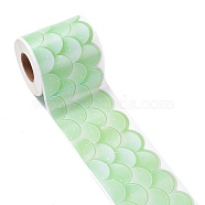 Scales Bulletin Board Border Stickers Roll, Printed Scales Trim Border Decor, for Bulletin Chalkboard Wall Decoration, Pale Green, 7.6x6.6x0.01cm(DIY-K038-05C)