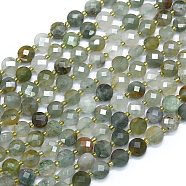 Natural Gemstone Beads Strands, with Seed Beads, Faceted, Flat Round, 6~6.5x4mm, Hole: 1mm, about 50pcs/strand, 15.35''(39cm)(G-K389-B53-01)