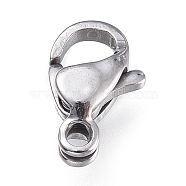 Tarnish Resistant 316 Surgical Stainless Steel Lobster Claw Clasps, Manual Polishing, Stainless Steel Color, 9x5.6x3mm, Hole: 1.2mm(X-STAS-M281-01P-A)