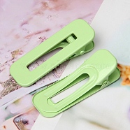 Macaron Color Alloy Alligator Hair Clips, Hollowed Hair Accessories for Girls Women, Rectangle, Pale Green, 60x23mm(PW-WG95171-06)