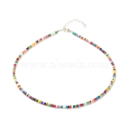 Glass Seed Beaded Necklace, Summer Jewelry for Women, Colorful, 15.94 inch(40.5cm)(X-NJEW-JN03825-01)