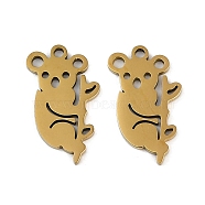 201 Stainless Steel Pendants, Laser Cut, Koala Charm, Golden, 17x10.5x1mm, Hole: 1.2mm, 5pcs/set(STAS-Q329-01G)