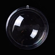 Openable Transparent Plastic Pendants, Fillable Plastic Bauble Christmas Ornament, Round, Clear, 16.4x15.6cm, Hole: 3mm, Inner Size: 15.3cm(CON-K007-06A)