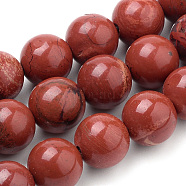 Natural Red Jasper Beads Strands, Round, 8mm, Hole: 1mm, about 50pcs/strand, 15.7 inches(G-S259-29-8mm)