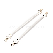 Microfiber Leather Sew on Bag Handles, with Alloy Swivel Clasps & Iron Studs, Bag Strap Replacement Accessories, White, 36.1x2.55x1.25cm(FIND-D027-14B)