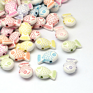 Fish Craft Style Acrylic Beads, Mixed Color, 20x13x8mm, Hole: 2.5mm, about 450pcs/500g(SACR-R886-08)