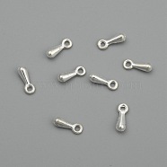 Alloy Charms, Chain Extender Drop, Teardrop, Silver Color Plated, 7x2.5x2mm, Hole: 1mm, about 5000pcs/bag(PALLOY-R069-S)