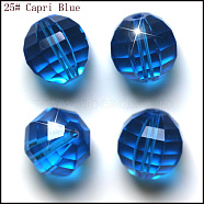 Imitation Austrian Crystal Beads, Grade AAA, Faceted, Round, Dodger Blue, 8mm, Hole: 0.9~1mm(SWAR-F079-8mm-25)